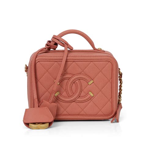 Chanel Dusty Rose CC Small Filigree Vanity Case 100% Authentic ...