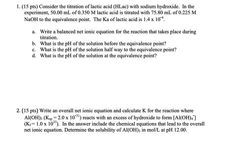 Image result for Back Titration Formula for Lactic Acid