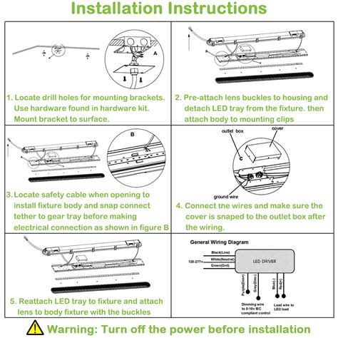 Hykolity 8FT LED Vapor Tight Light, 90W 11700LM Vapor Proof Light ...