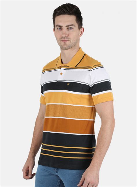 Buy Men Yellow Stripe T-Shirt Online in India - Monte Carlo