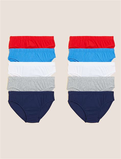Buy 10pk Pure Cotton Briefs (2-14 Yrs) at Marks & Spencer