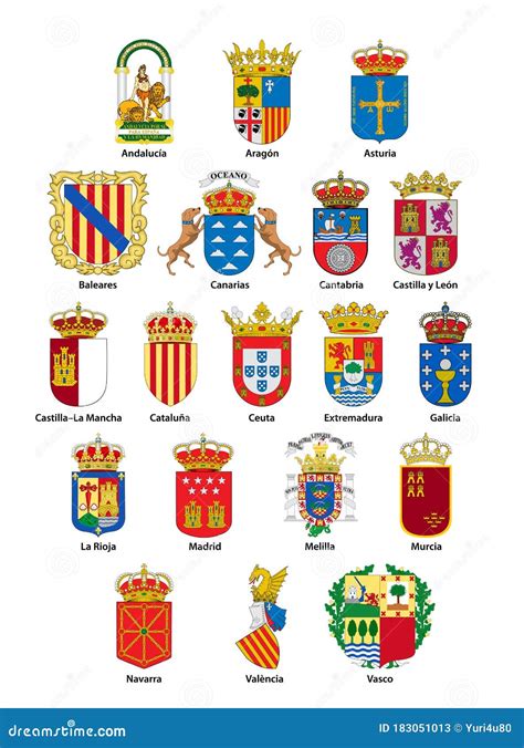 Spanish coats of arms stock vector. Illustration of coat - 183051013