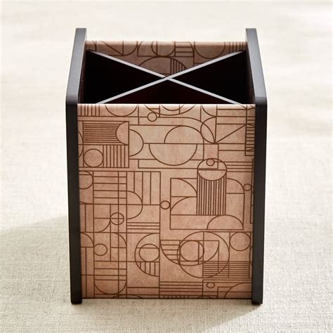 Buy Zenith Lineart Wooden Geometric Print Cutlery Holder from Home ...