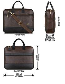 LOREM Brown & Black Color Faux Leather 10L Messenger Bag For Men & Wom ...
