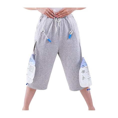 Lmaray Catheter Leg Bag Cropped Trousers with Dual Pockets for Men ...