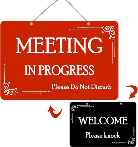 Meeting in Progress Sign,Do Not Disturb In Session Office Door ...