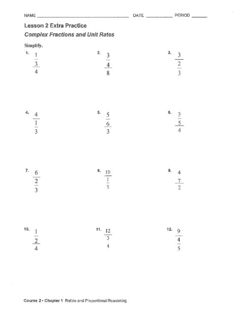 Image result for Working with Complex Fractions Worksheet