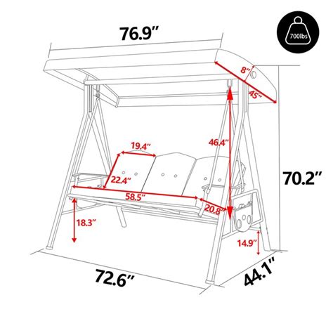 VEIKOUS 3-person White Wood Outdoor Swing in the Porch Swings & Gliders ...
