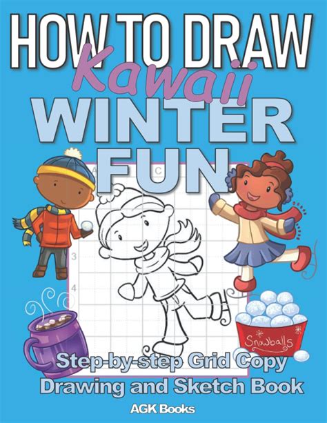 Buy HOW TO DRAW KAWAII WINTER FUN: A Step-By-Step Grid Copy Drawing and ...