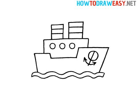 How to Draw a Ship for Kids - How to Draw Easy
