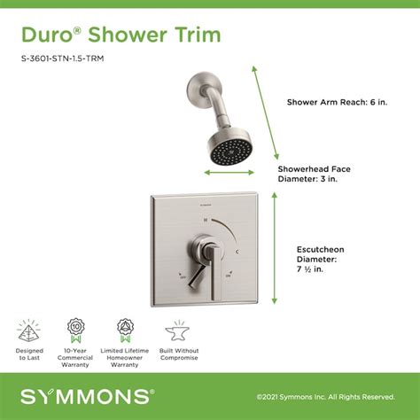 Symmons Duro Satin Nickel 1-handle Single Function Rectangle Shower ...