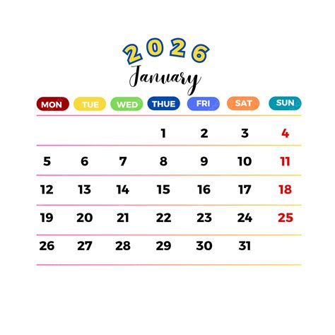 Calendar Template 2026 January, 2026 January Calendar, 2026 Calendar ...