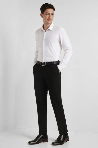 Buy Men Black Slim Fit Solid Formal Trousers Online - 39835205 | Allen ...