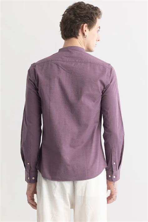 Buy Men's Mandarique Purple Linen Blend Shirt Online | Snitch – SNITCH