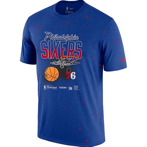 Nike Philadelphia 76ers Courtside Splatter T-Shirt | Academy