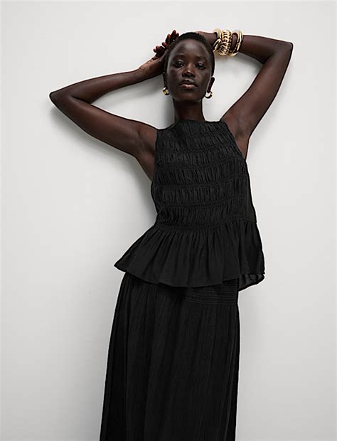 Buy Textured Shirred Cami Top at Marks & Spencer