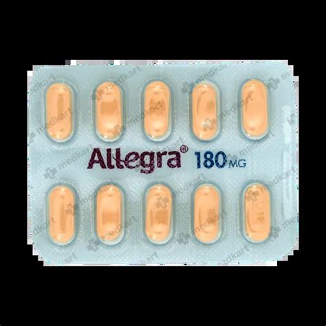 ALLEGRA 180MG TABLET 10'S Price, Uses, Side Effects & Substitutes | Medkart