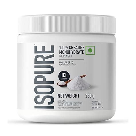 Buy Isopure 100% Creatine Monohydrate Micronized, 250g- 83 servings ...