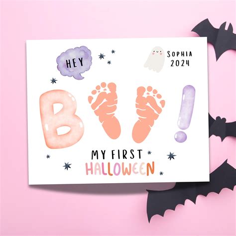 Halloween Handprint Craft, Baby's First Halloween, Newborn Footprint ...