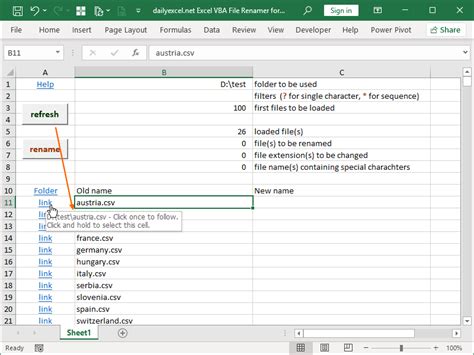 Image result for Excel VBA File Renaming