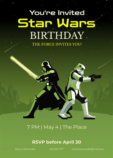 Star Wars Custom Birthday Invitations