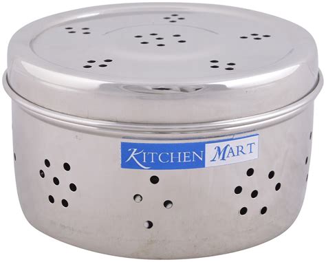 Buy Kitchen Mart Stainless Steel Hole Puri Box, 12 cm x 12 cm x 6.7 cm ...