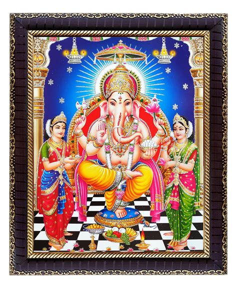 Khanna Ganesh Ganpati Ganesha With Riddhi Siddhi Ji Photo Frame ...