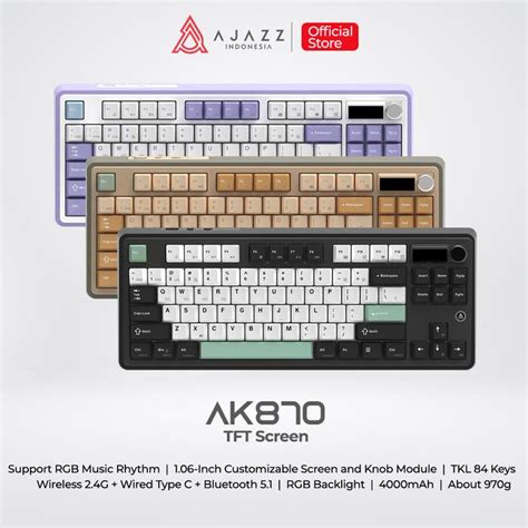Promo Ajazz AK870 Layout 84 Keys TKL Mechanical Keyboard 3-Mode RGB ...