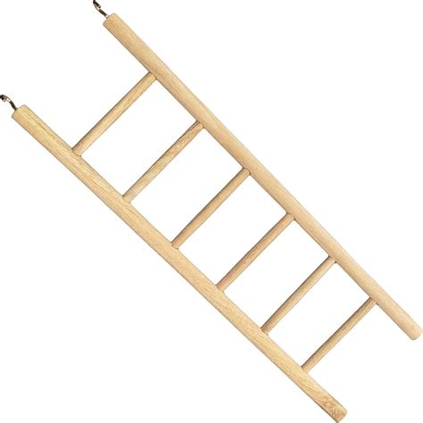 KSK 5 Stairs Fun Natural Wooden Ladder Toy for Training, with Hooks for ...