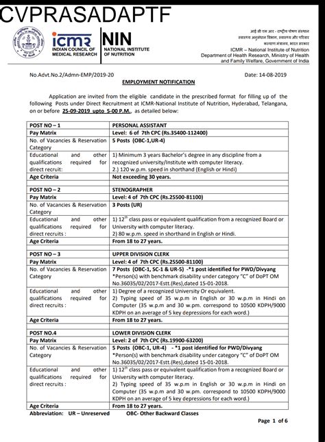 EMPLOYMENT NOTIFICATION - Vidya Kranthi