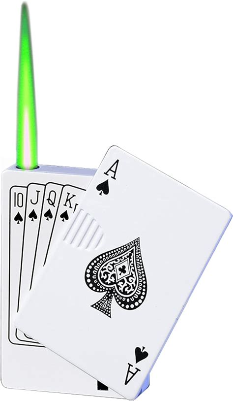 Buy New Metal Playing Cards Jet Lighter Unusual Torch Turbo Butane Gas ...
