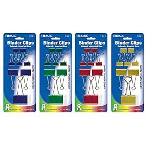 BAZIC Assorted Size Color Binder Clip (8/Pack) (Case of 144) (269-144 ...