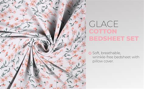 NHD HOME Presents Glace Cotton 180TC Floral Single Bedsheets(Size-90X60 ...