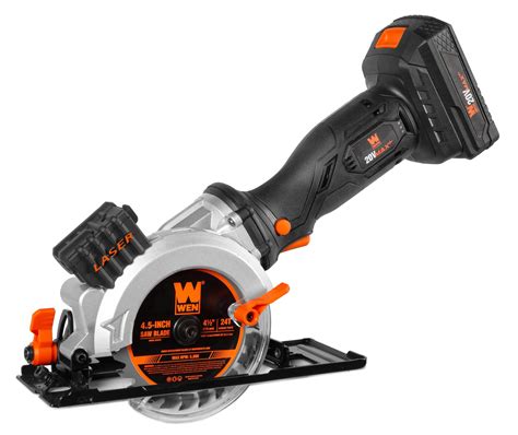 WEN 20V Max 4-1/2-Inch Cordless Mini Circular Saw with 2.0Ah Battery ...
