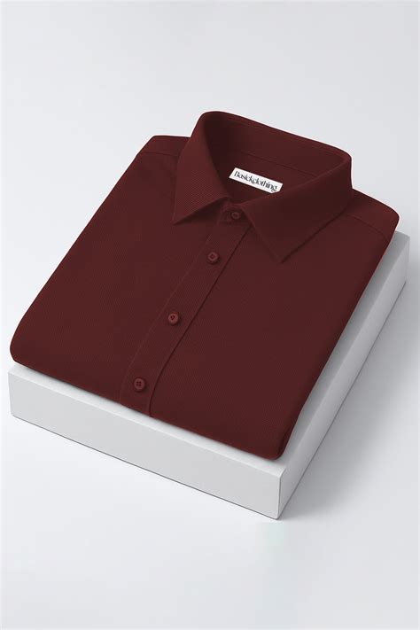 Premium Maroon Textured Cotton Shirt – Basick Clothing Premium Tailored ...