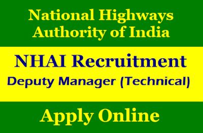 National Highways Authority of India (NHAI) Recruitment for 41 Deputy ...