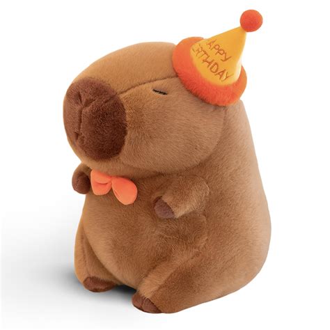 Cute Happy Birthday Capybara Plush Soft Capybara Stuffed Animal Kawaii ...