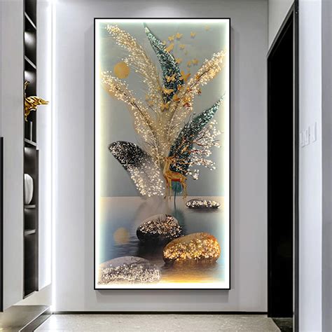 Shimmering LED painting with crystals & Pearls|24x48 Inches| LED|Custo ...
