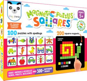 PLAY PANDA Magnetic Puzzles (small) Squares with 250 Magnets & 100 ...