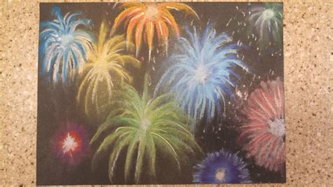 Fireworks Chalk Pastel Art