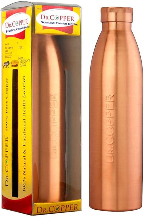 Buy Dr. Copper World's First Seam Less Copper Water Bottle, Copper ...