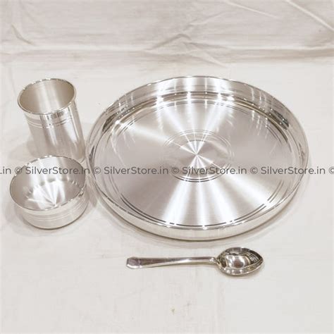 Buy Pure Silver Dinner Set & Plate Online India | Silver Plate ...