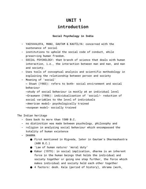 Social psych lecture 1 - unit 1 intro - UNIT 1 introduction Social ...