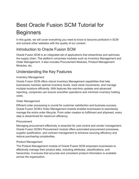 Image result for Oracle SCM Tutorial
