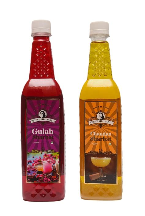 PREM EATACY Homemade Chandan Sharbat & Rose Sharbat - 750 ml each ...