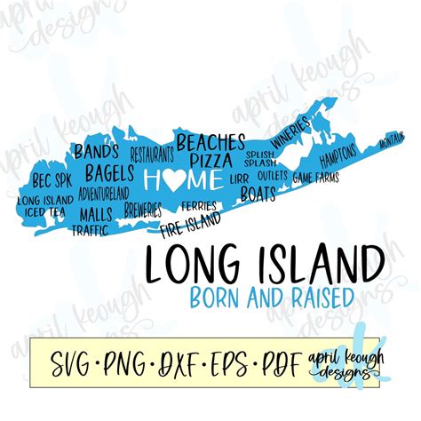 Long Island Born and Raised SVG/ Long Island Home Svg/ Long Island Svg ...