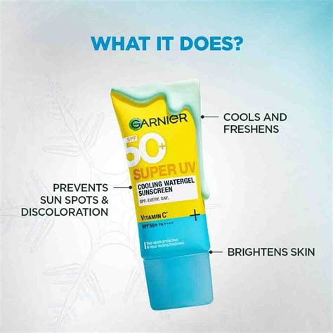 Garnier Super UV Cooling Watergel Sunscreen SPF 50 | Glowing Skin