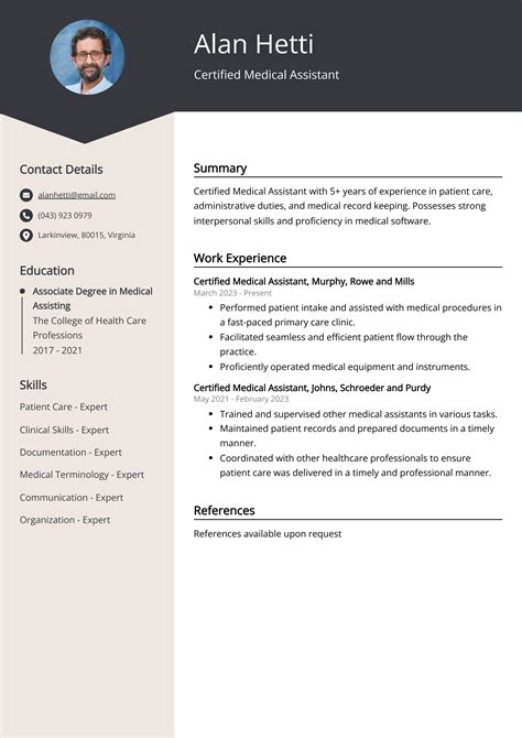 Certified Medical Assistant Resume Example for 2025
