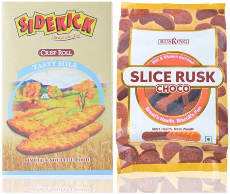 SideKick Crisp Roll Tasty Milk (400 gms) + Rusking Slice Rusk Choco ...