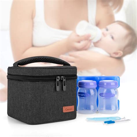 Buy CURMIO Breastmilk Cooler Bag for Four Bottles up to 5 Oz, Insulated ...